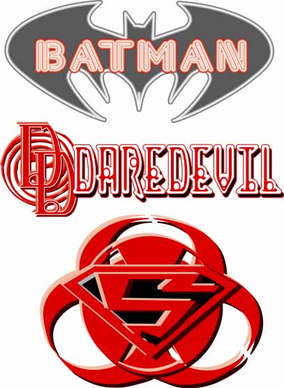 Batman, Daredevil, Superman Logos From James Reddington